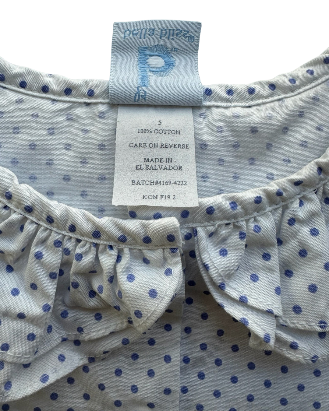 5T Toddler Girl Bella Bliss Periwinkle Blue Ruffle Neck Top Blouse