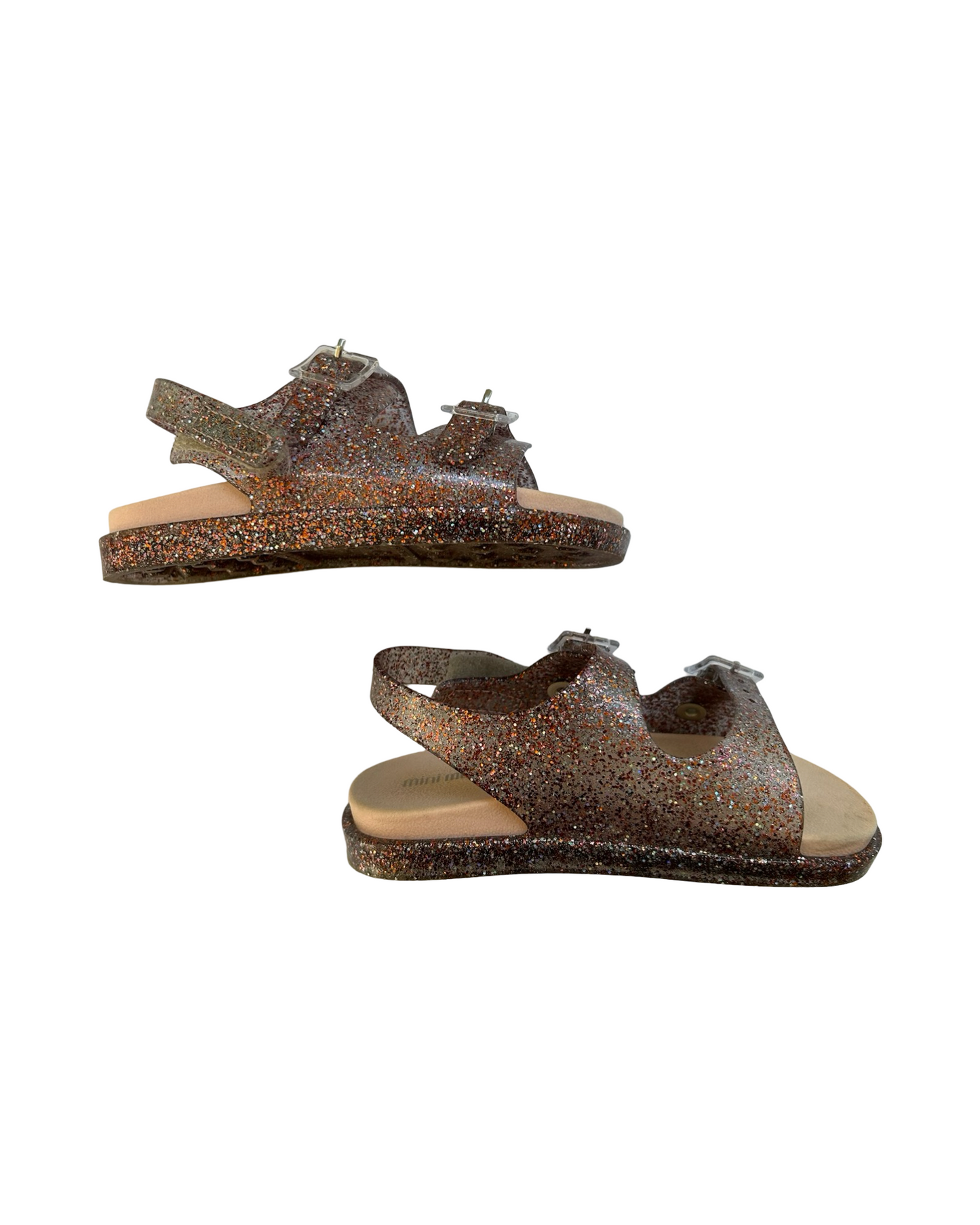 8C Mini Melissa Pink / Rose Gold Multi Glitter Sandals Size 8 / Euro 24