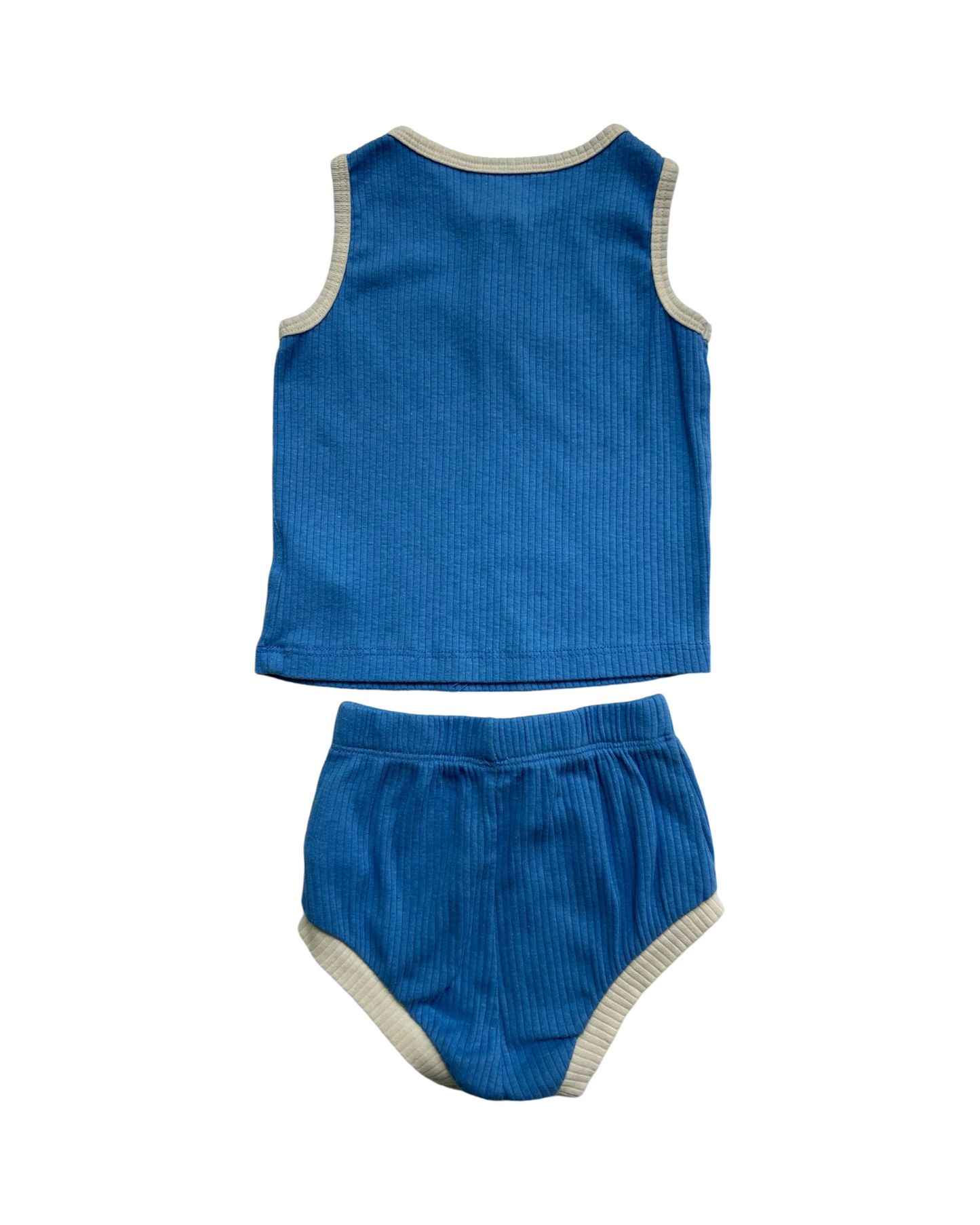 6M-9M Baby Boy Cat & Jack Blue Summer Outfit 2 Pieces Set.
