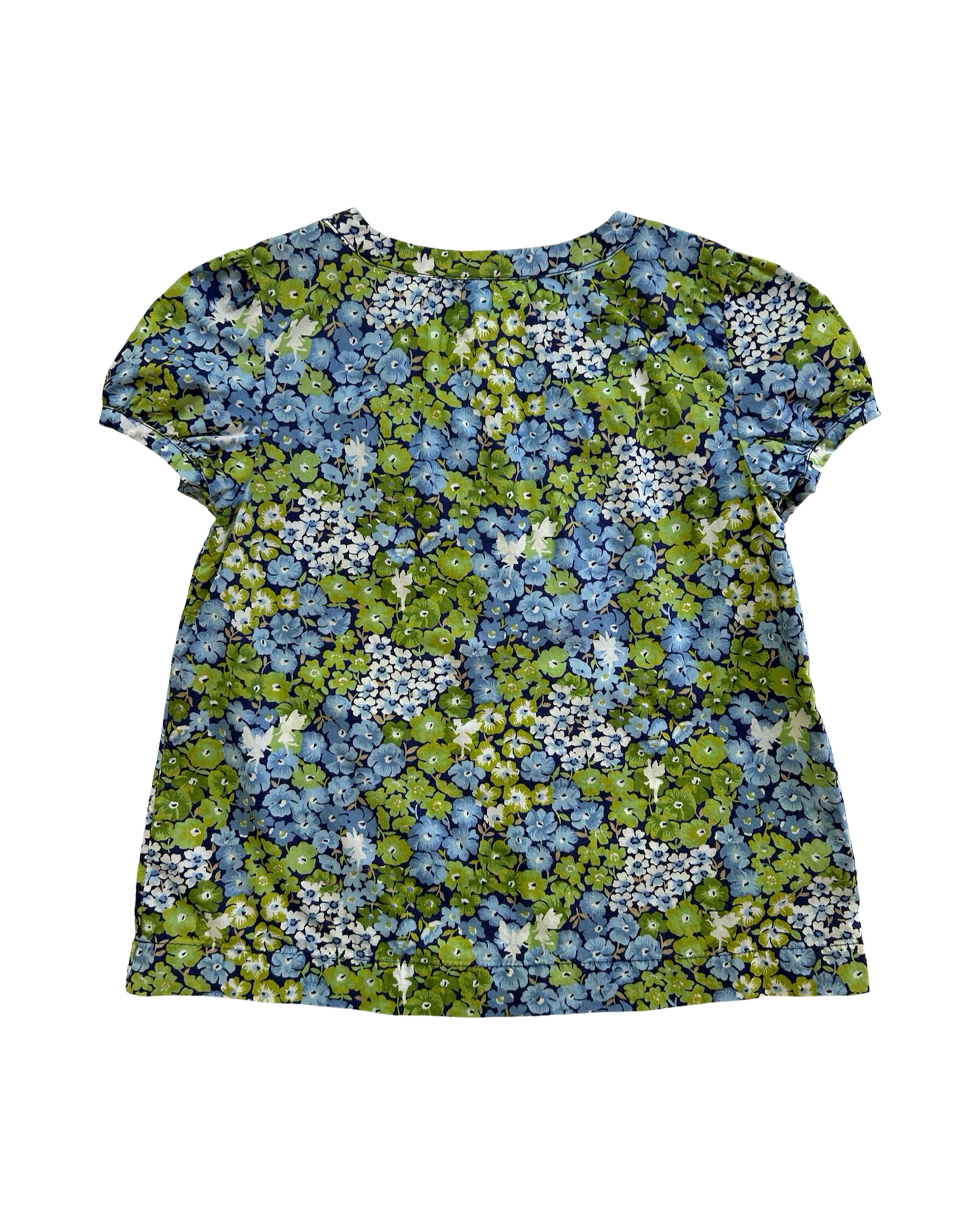 4T Toddlers Girls Janie & Jack Enchanted Garden Ruffle Floral Fairy Short Sleeve Top Blouse.