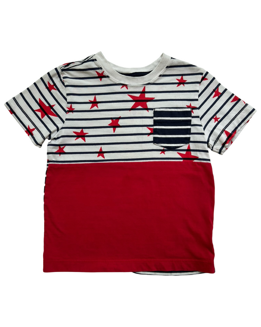 100CM 4T Toddlers Boys Striped, Stars ⭐️ Patriotic 4Th Of July Short Sleeve Shirt