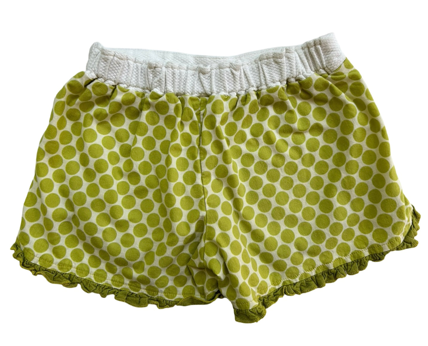 5T Toddler Girl Persnickety Tillie Green Polka Dot Ruffled Shorts