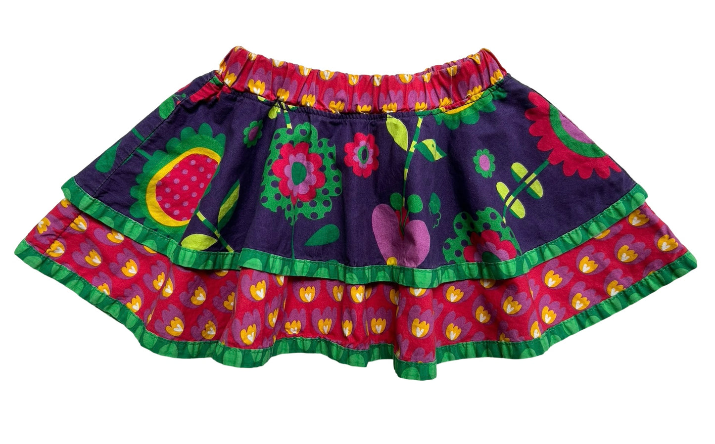 18M Baby Girl’s Jelly The Pug Telluride Claire Purple And Flowers Multi-Layer Skirt.