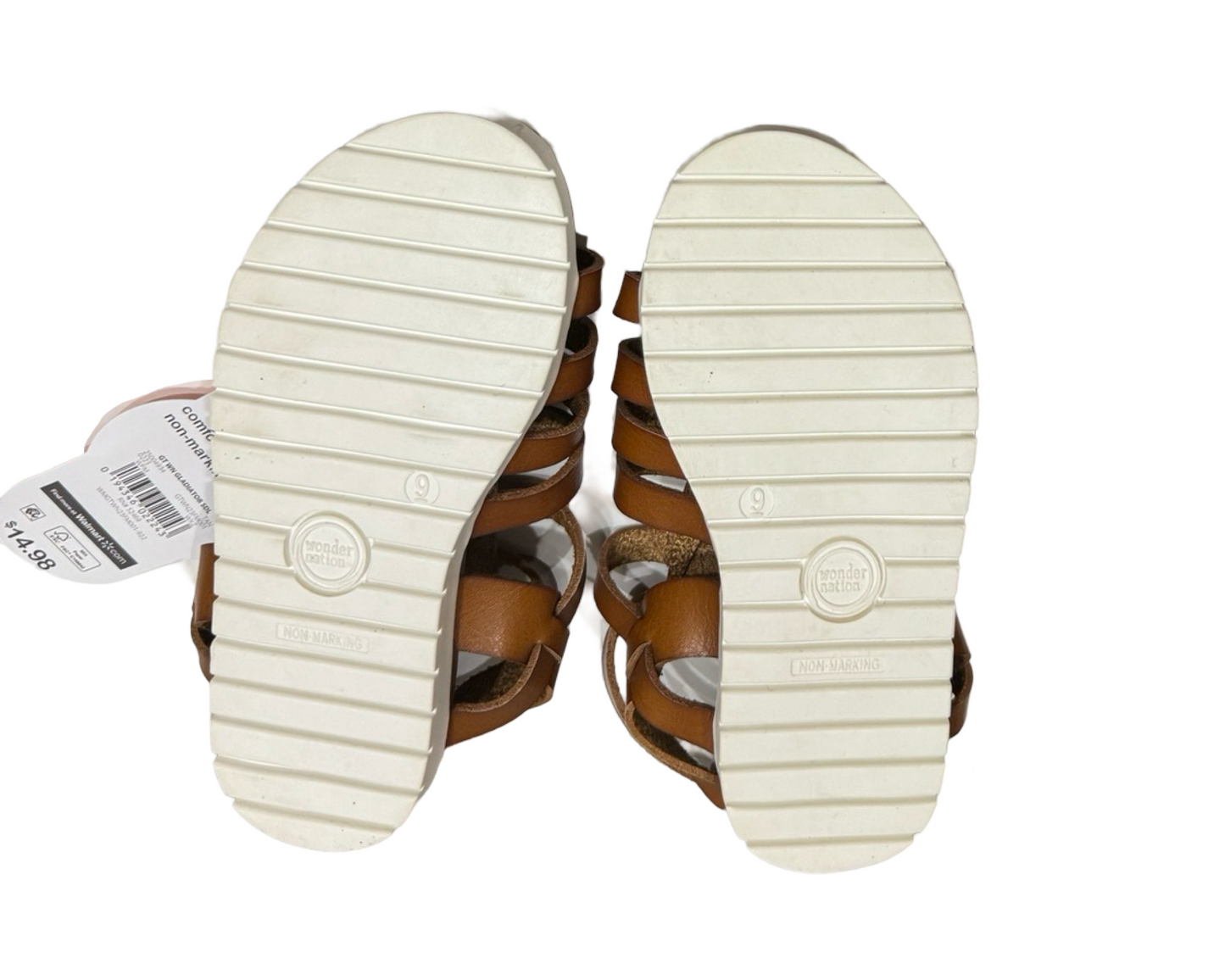 9C Toddler Girl WonderNation Brown Gladiator Sandals NWT