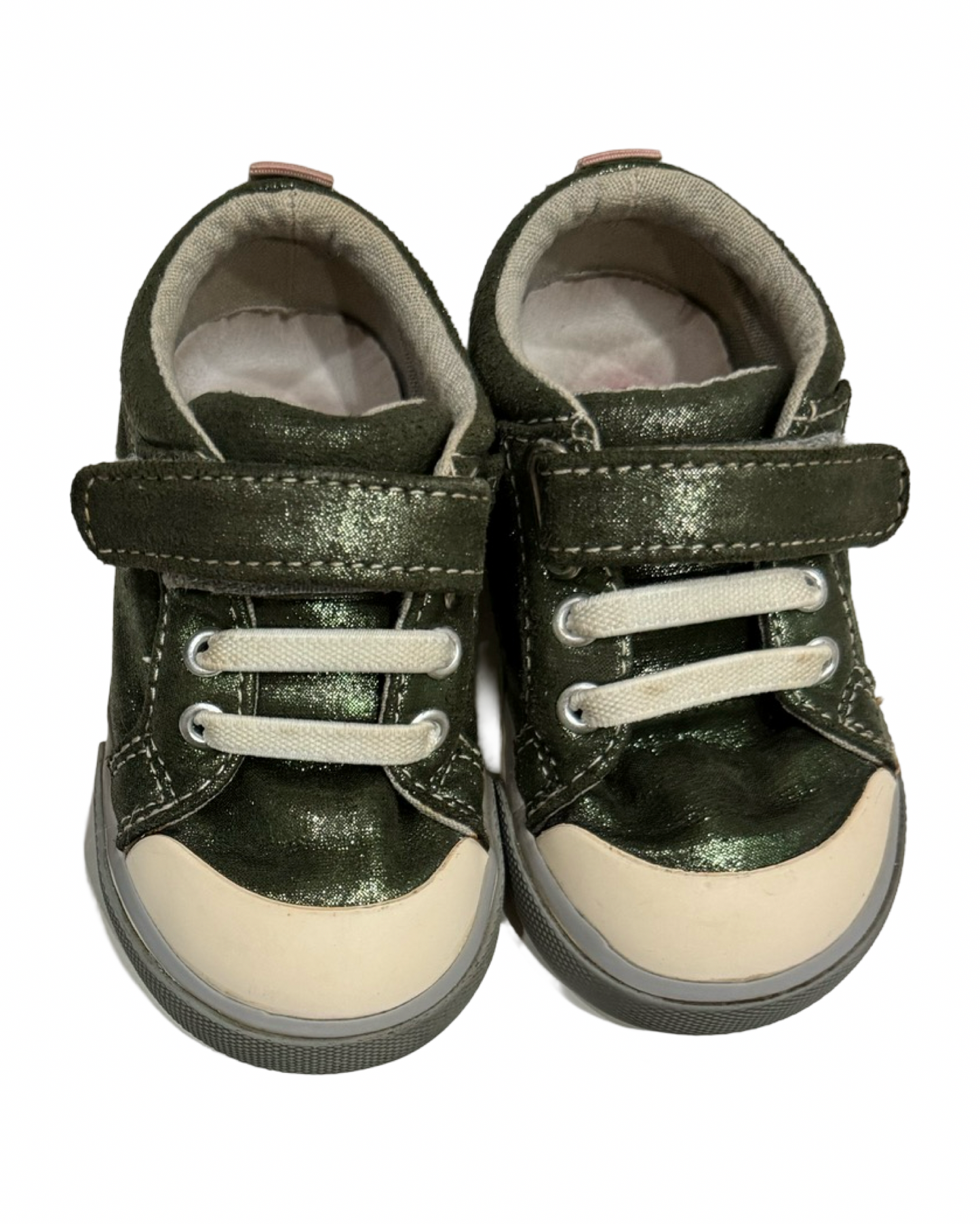 5C Toddler Girl Green Metallic Oil Spill Shimmer See Kai Run Shoes