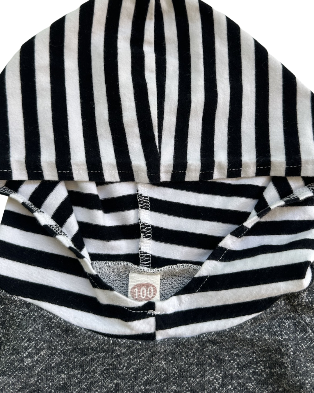 12-18M Baby Boy Gray Hip Baby Jogger Set with Black / White Striped Detail