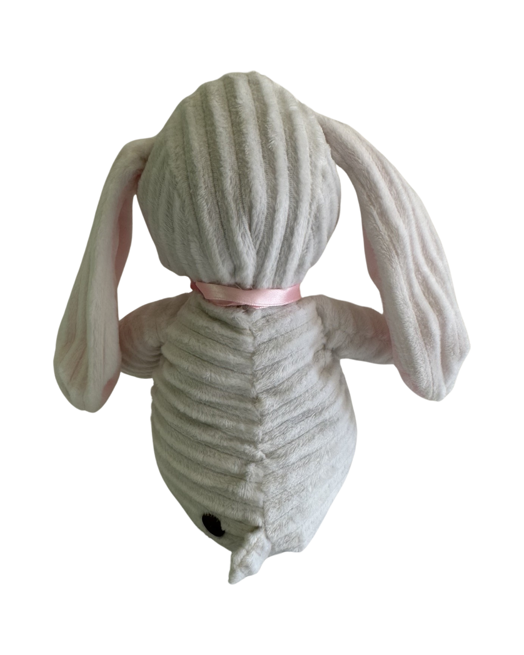 FAO Schwarz 12" Chenille White & Pink Bunny stuffed animal plush Easter spring