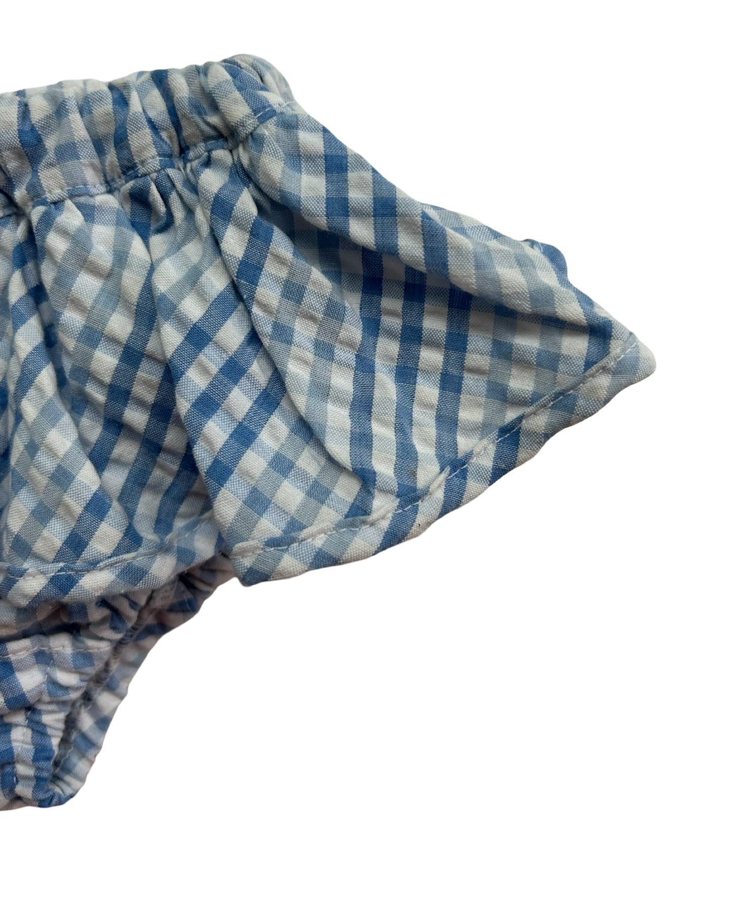 6M Months Baby Girls Royal Child Checked Seersucker 2 Pieces Set Whit 3 Anchor ⚓️⚓️⚓️ On the Front.