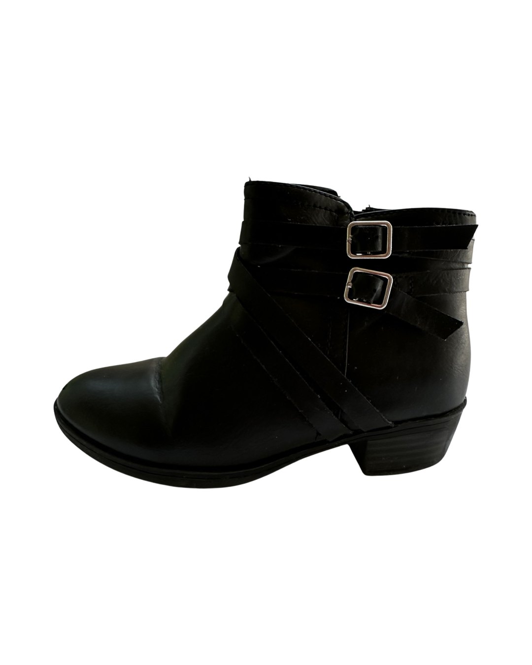 13C Toddler Girl Brooklyn Black Faux Leather Calf Boots