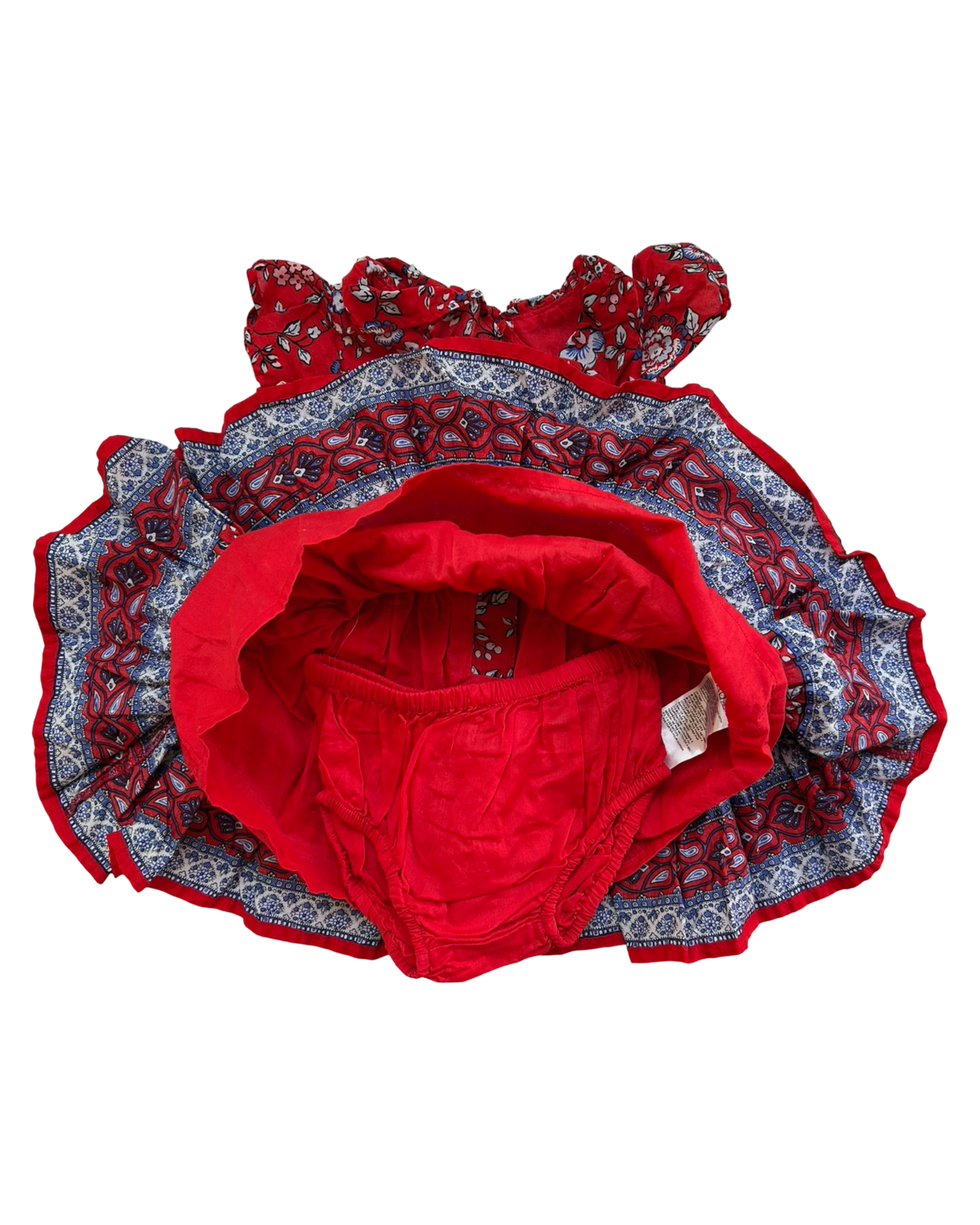 3M-6M Baby Girls Janie & Jack Floral Ruffle Trim Dress With Diaper Cover 2 Piece Set NWOT.