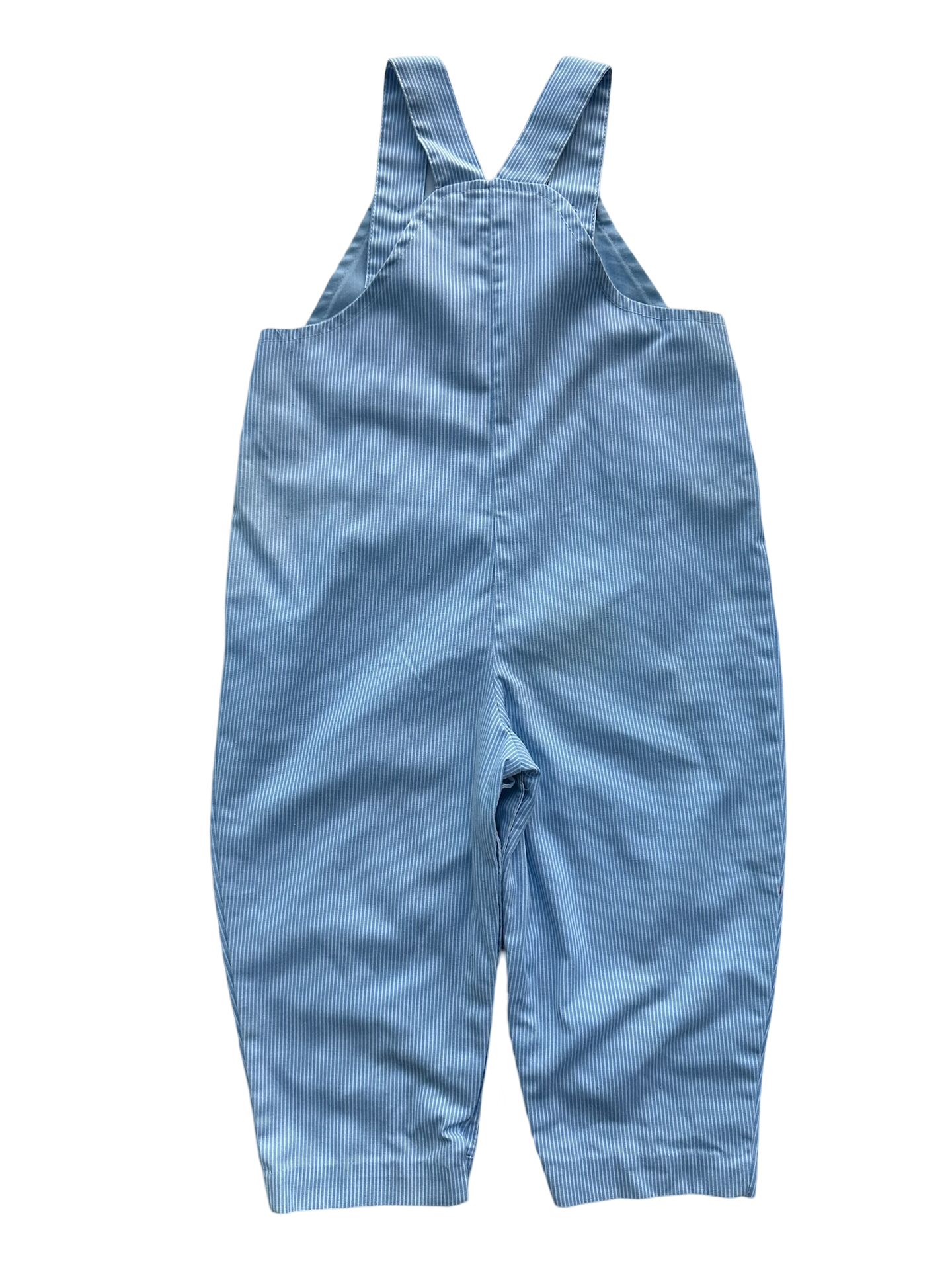 24M Baby Boys Striped Overall Blue Embroidered Sailboat ⛵️.
