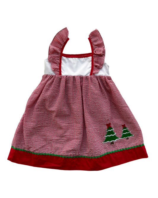 4T Toddler Girls Lil Cactus Holiday Plaid Christmas Tree Dress