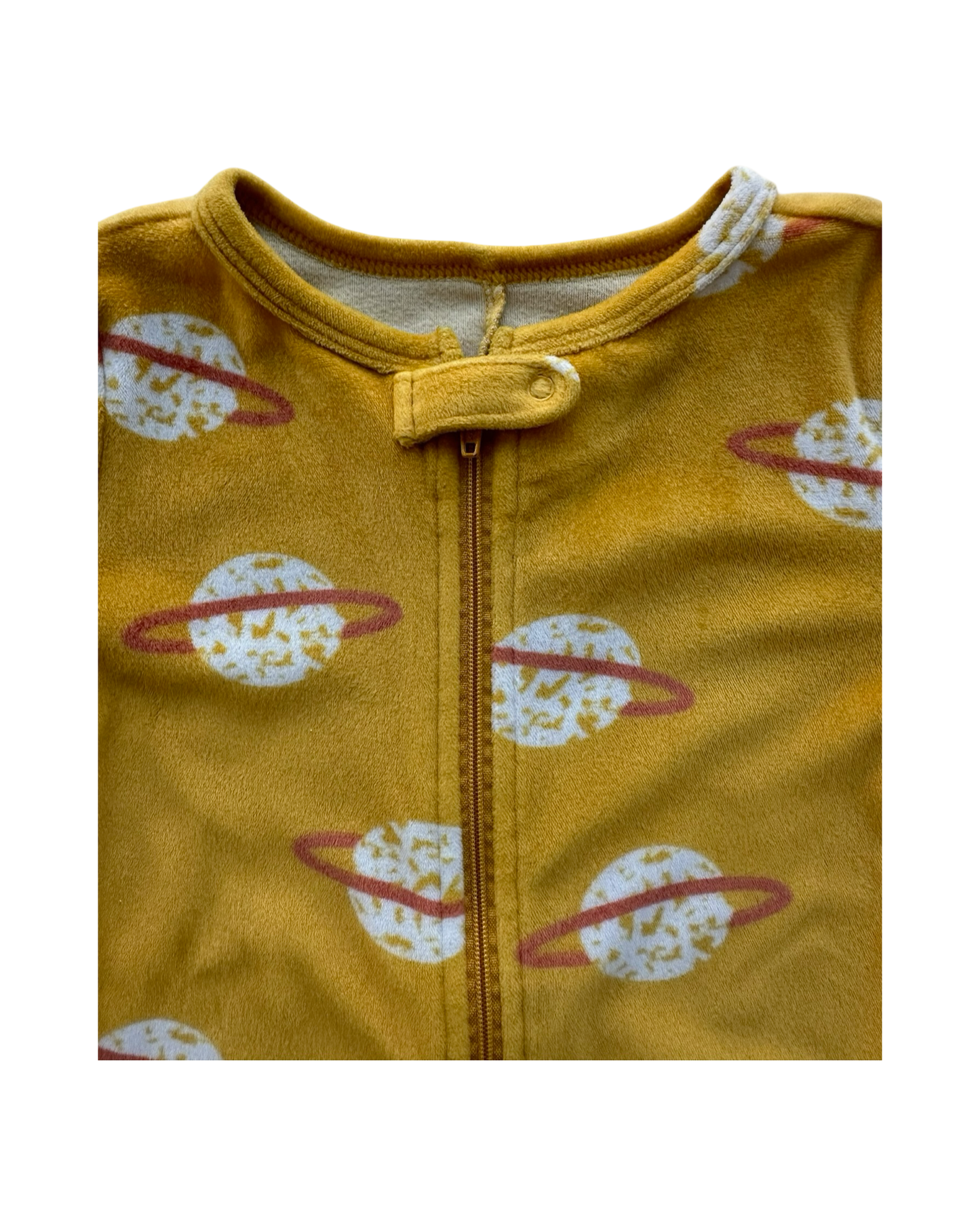 4T Toddler Boys / Girls  Cat & Jack Planet With Rings, Full-Length Zipper Down The Front Fleece Pajama