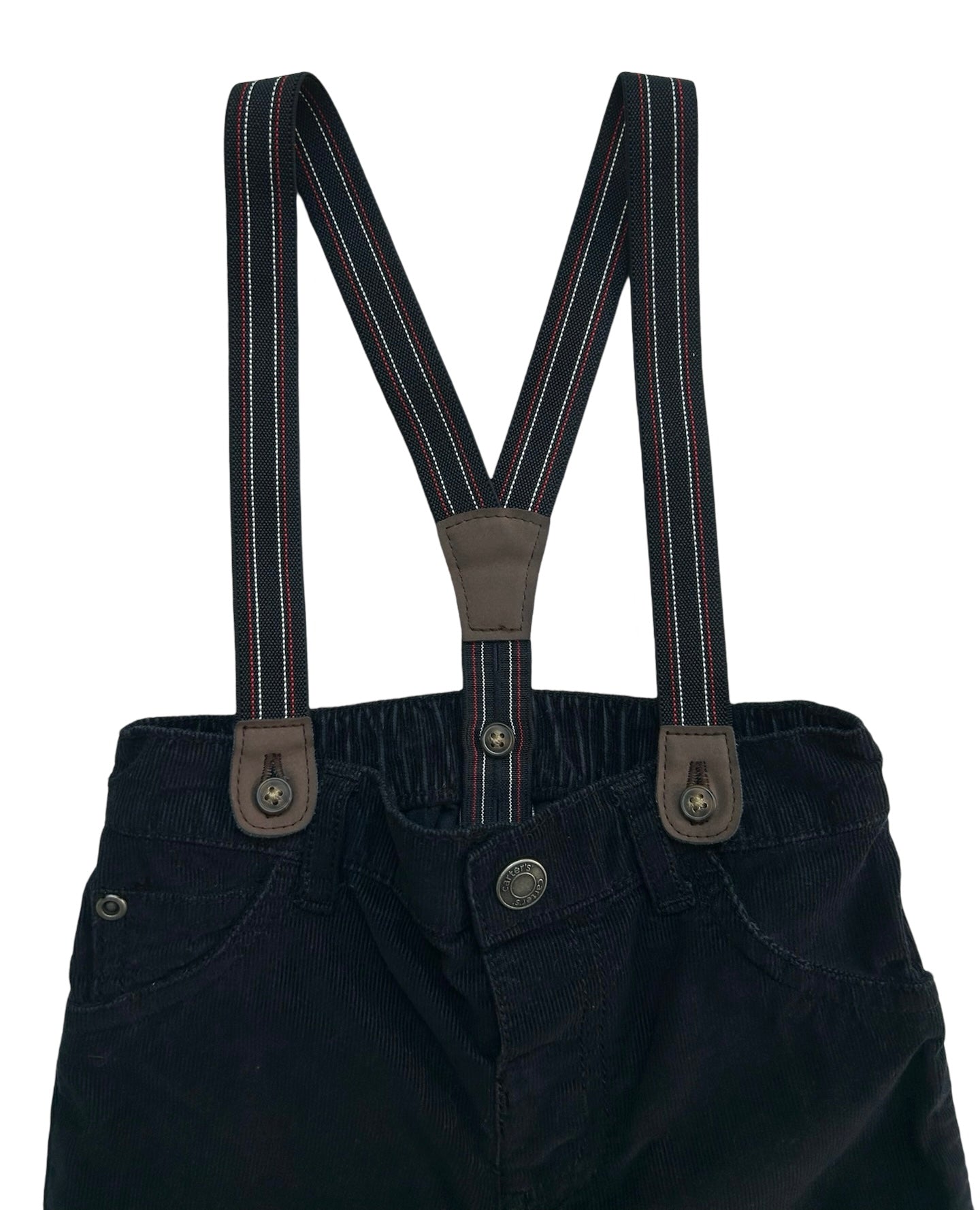 18M Carter’s Baby Boy Black Corduroy Suspenders