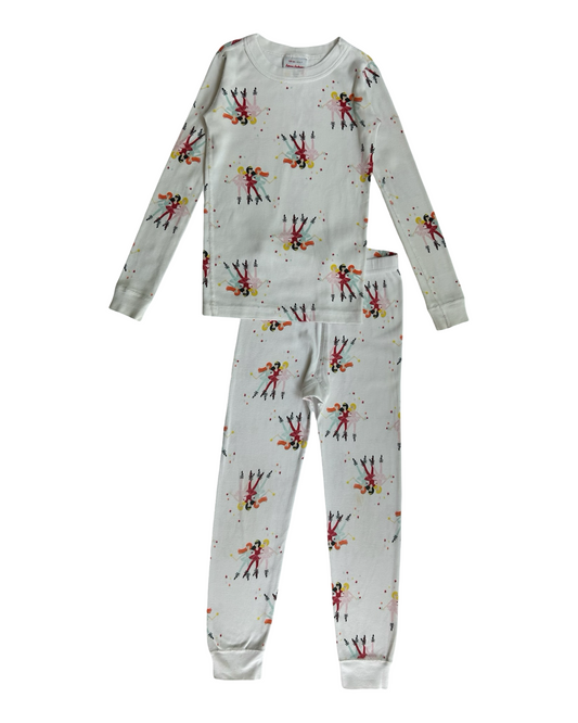 6T-7T Toddler Girl Hanna Andersson Holiday Print Christmas PJs