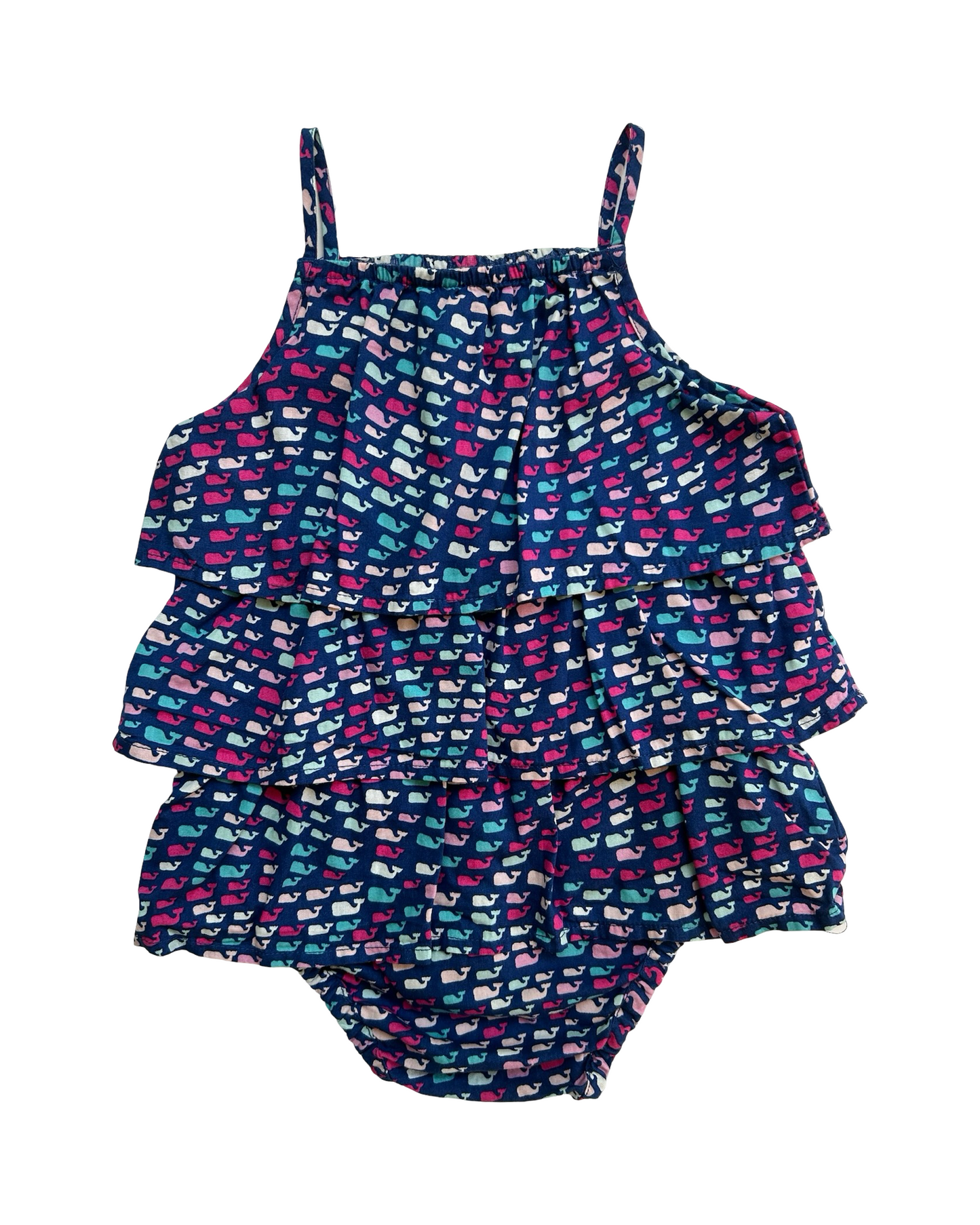 12M Baby Girls Vineyard Vines Target Bubble Whale Romper One Piece
