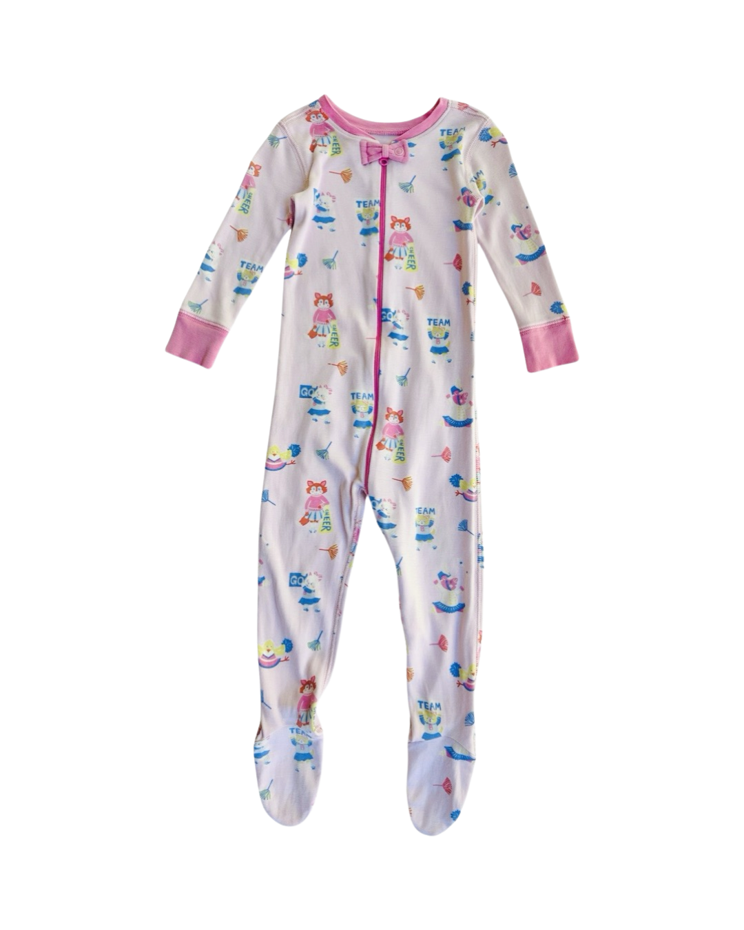 18-24M Baby Girl TBBC Beaufort Bonnet Company Pink Spirit Award Cheer Noelle's Night Nights Zippered PJs