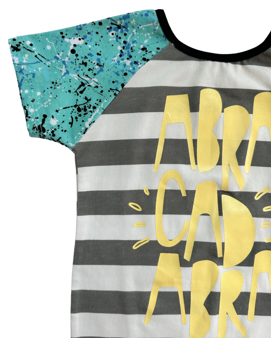 2T Toddler Boy / Girl RAGS to Raches Abracadabra Gray Striped Shortie Romper