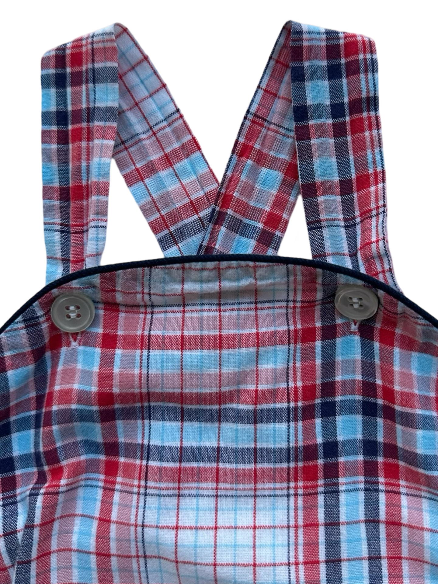 9M Baby Boy’s Kayce Hughes Checkered Bubble Romper