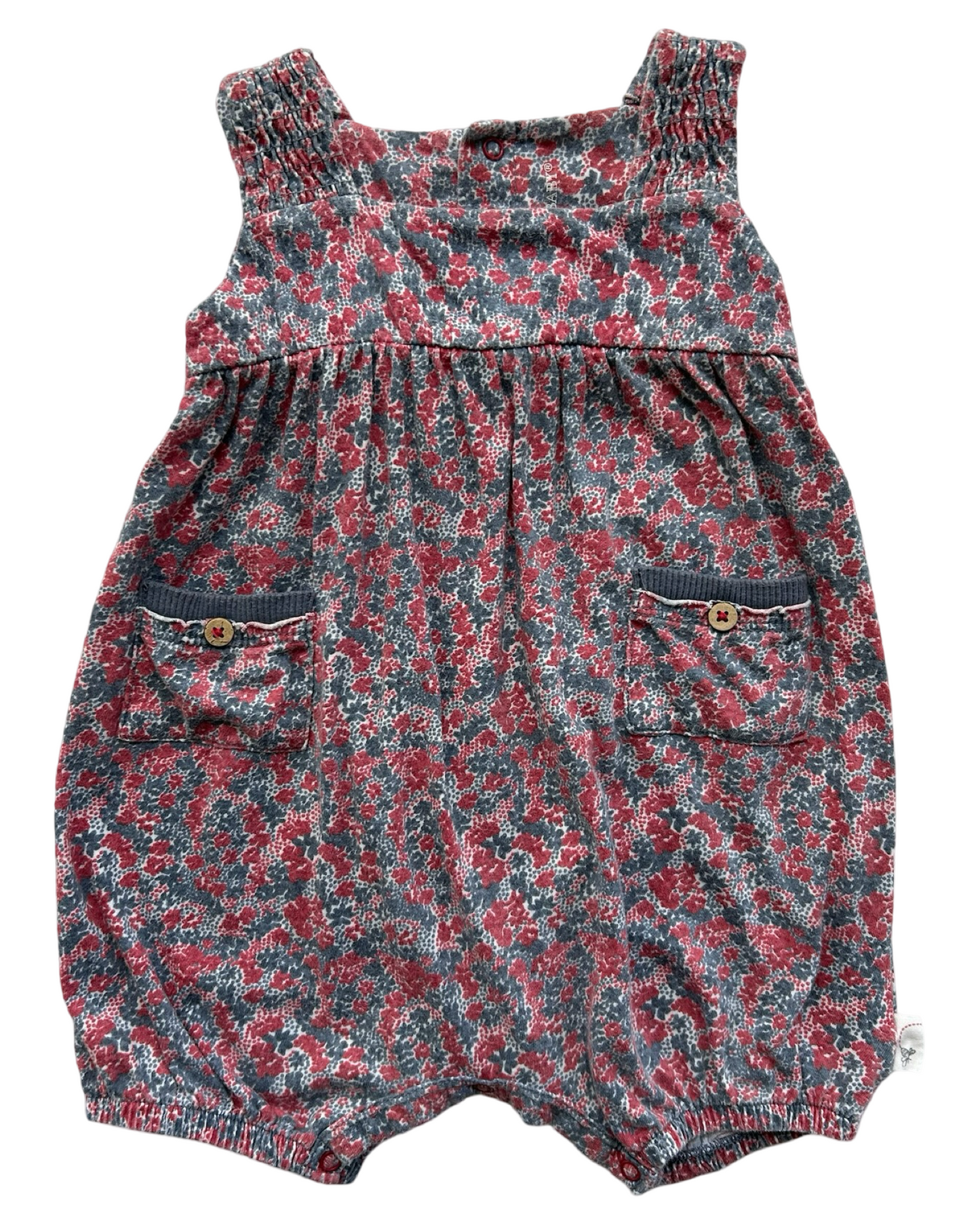 12M Baby Girls Burt’s Bees Baby Organic Flowers 💐🌸🌺Romper