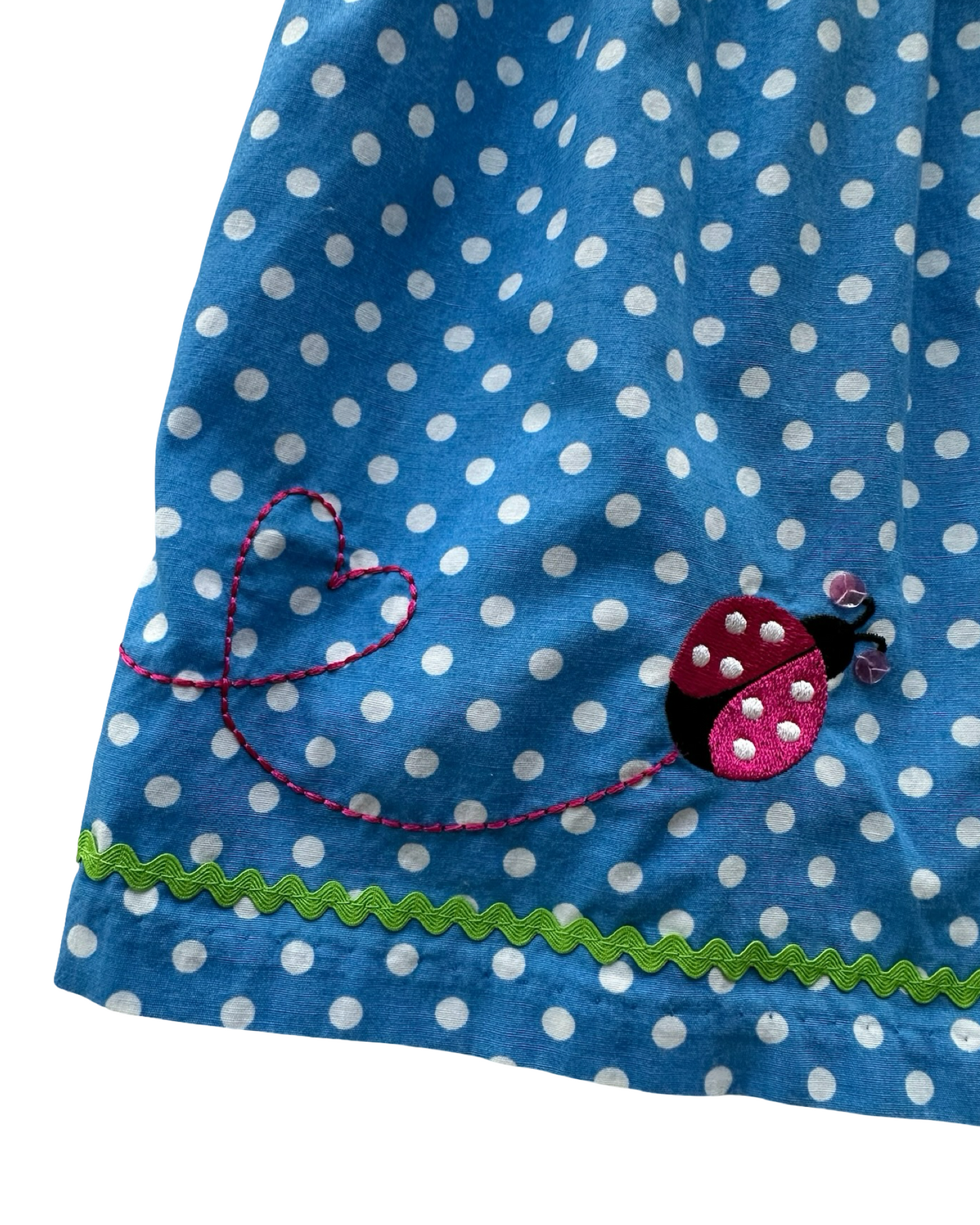 24M Baby Girls Bonnie Baby Polka Dots, Ruffle Collar, Embroidered Appliqué 🌼🌼🌼 🐞And Sleeveless Dress