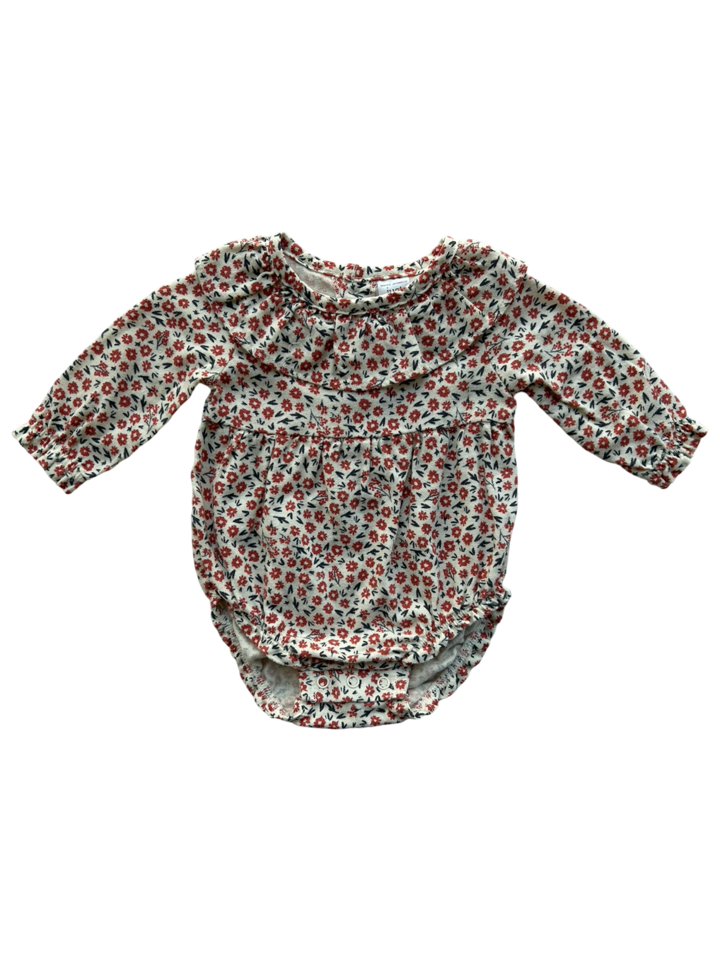 3M Baby Girls Carters Floral Long Sleeve Bubble Romper.