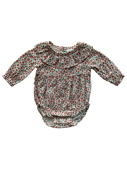 3M Baby Girls Carters Floral Long Sleeve Bubble Romper.