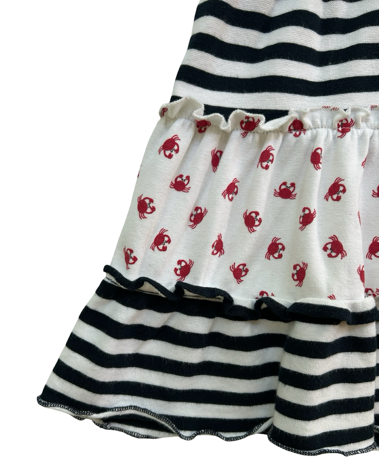 4T  Toddlers Girls Luigi Kids Striped Crab Appliqué Dress.