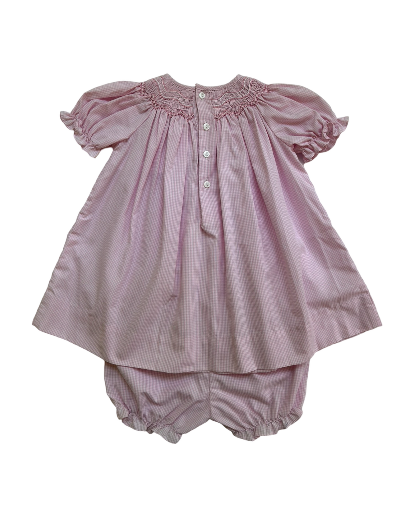 3M Baby Girl Petit Ami Pink Gingham Smocked Dress