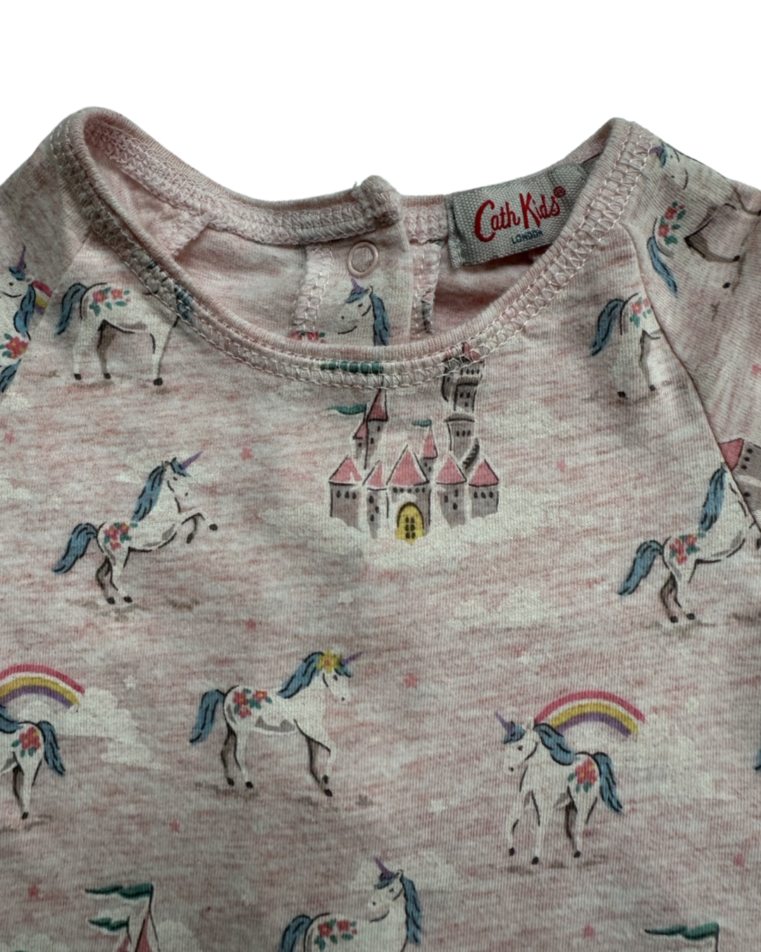 3-6M Baby Girl Cath Kids London Pink Unicorn Castle Dress