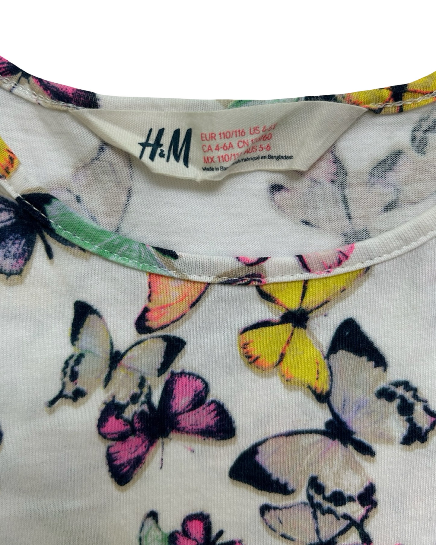 4T-6T Toddlers Girls H&M Butterfly 🦋 🦋🦋 Sleeveless Dress.