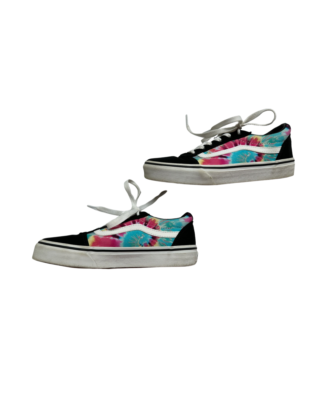 Youth Big Girls Size 3 Black Tie Dye Vans Old Skool Sk8 Shoes