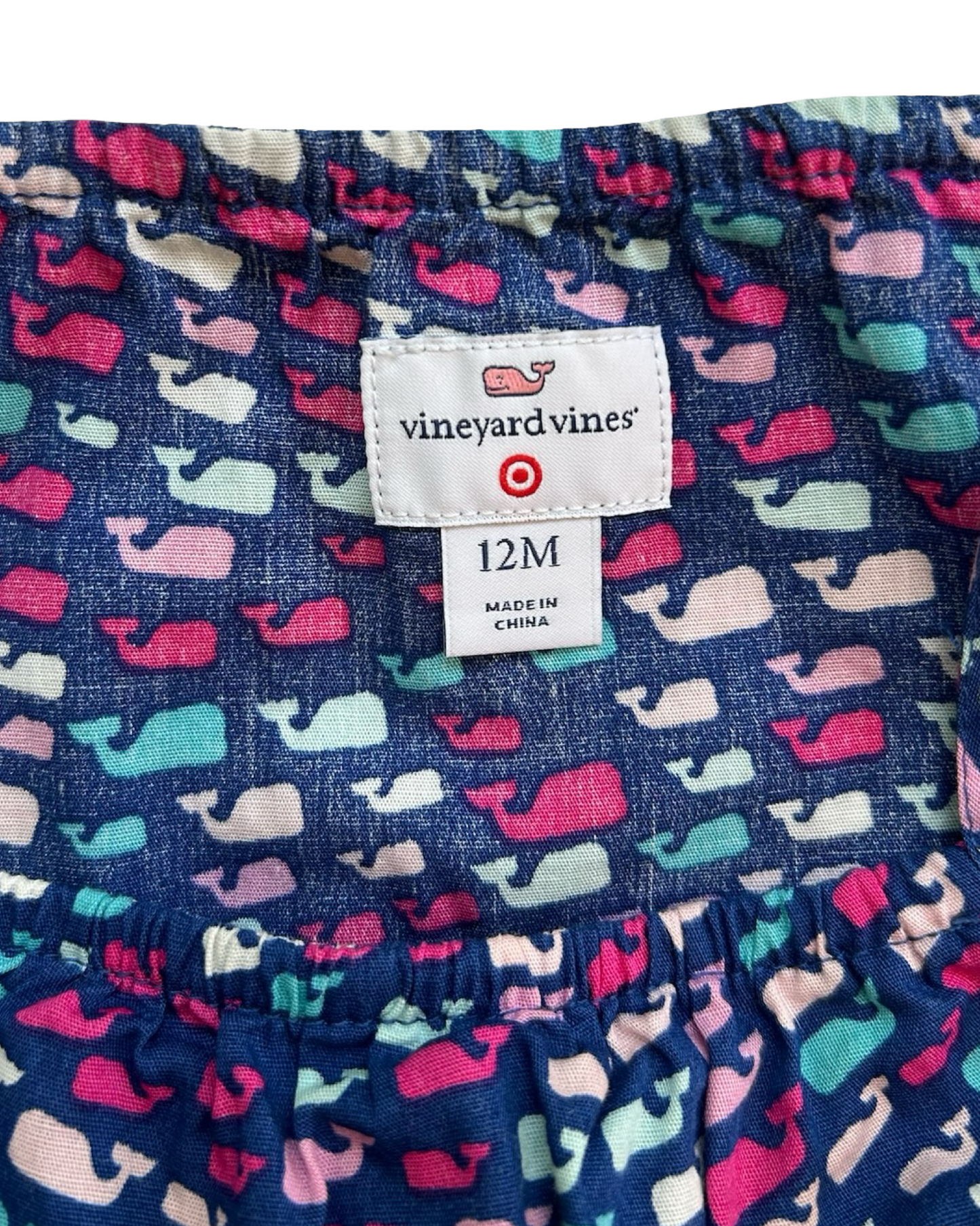 12M Baby Girls Vineyard Vines Target Bubble Whale Romper One Piece