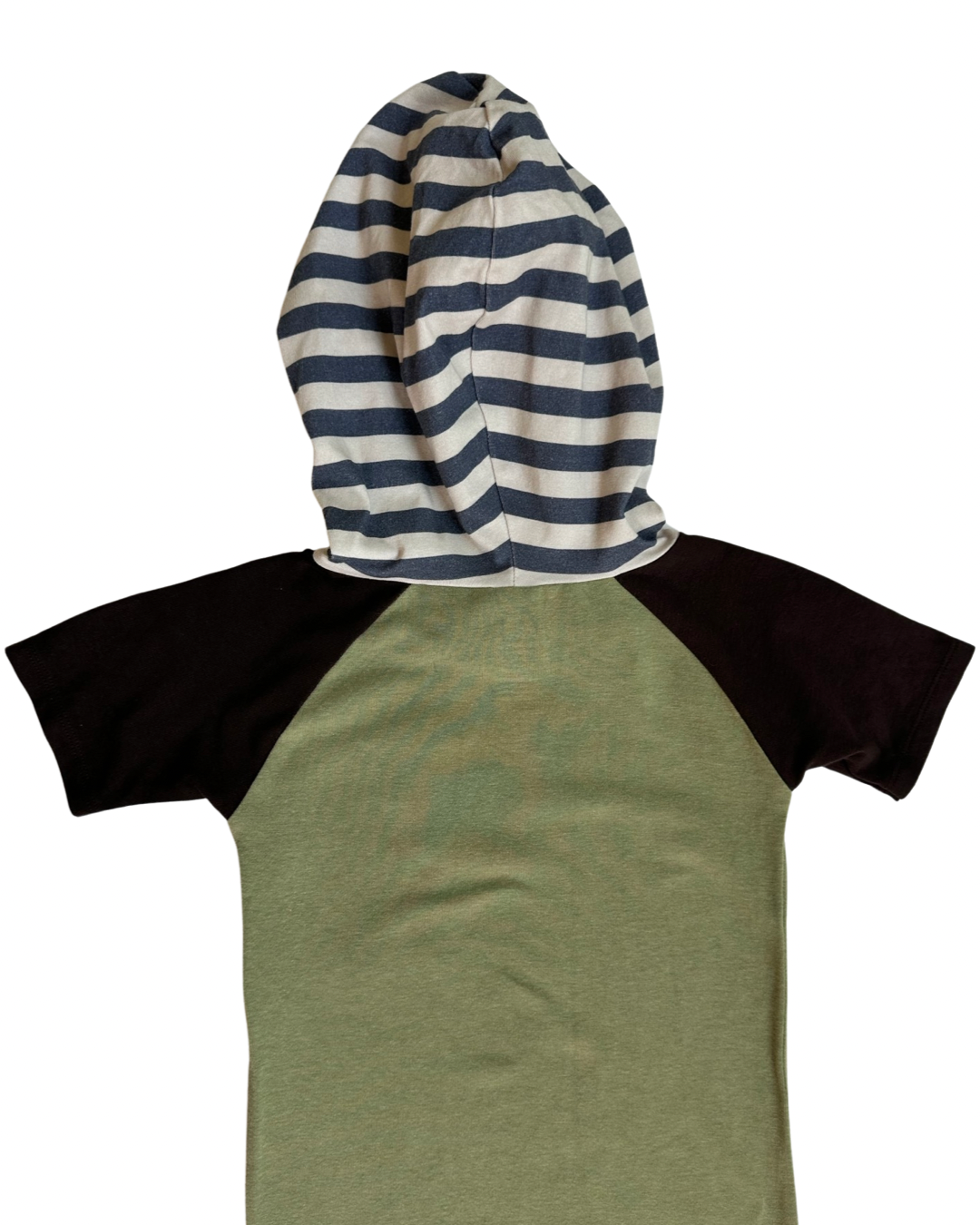 18-24M Baby Boy RAGS to Raches Sage Green Hooded Short Sleeve Romper