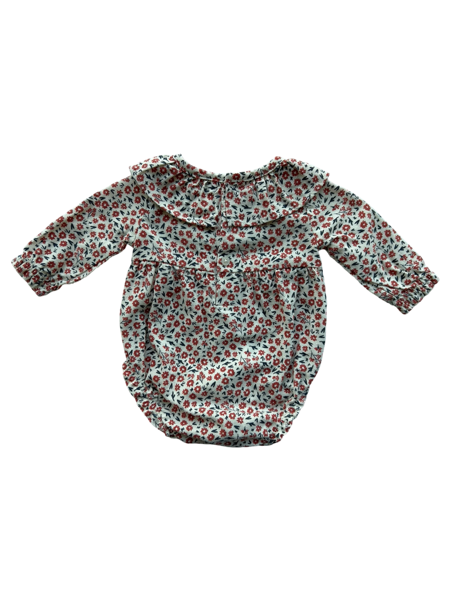 3M Baby Girls Carters Floral Long Sleeve Bubble Romper.