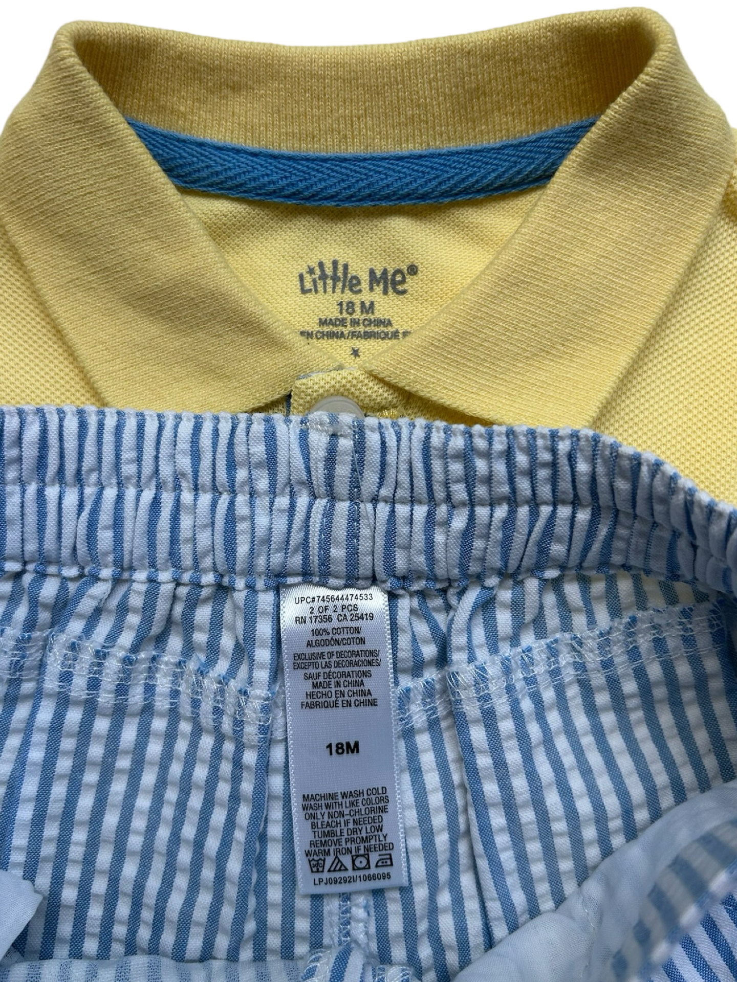 18M Baby Boys Little Me Polo / Short With Embroidered Whales 🐳 🐳 2 Pieces Set