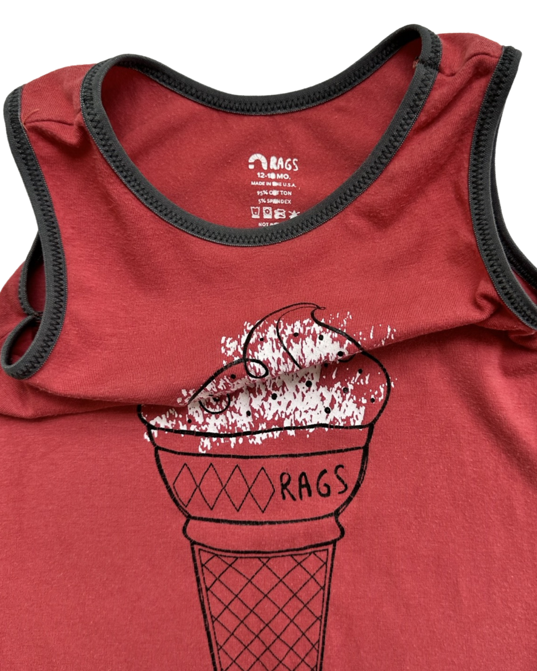 12-18M Baby Boy RAGS to Raches King Cone Tank Shortie Romper