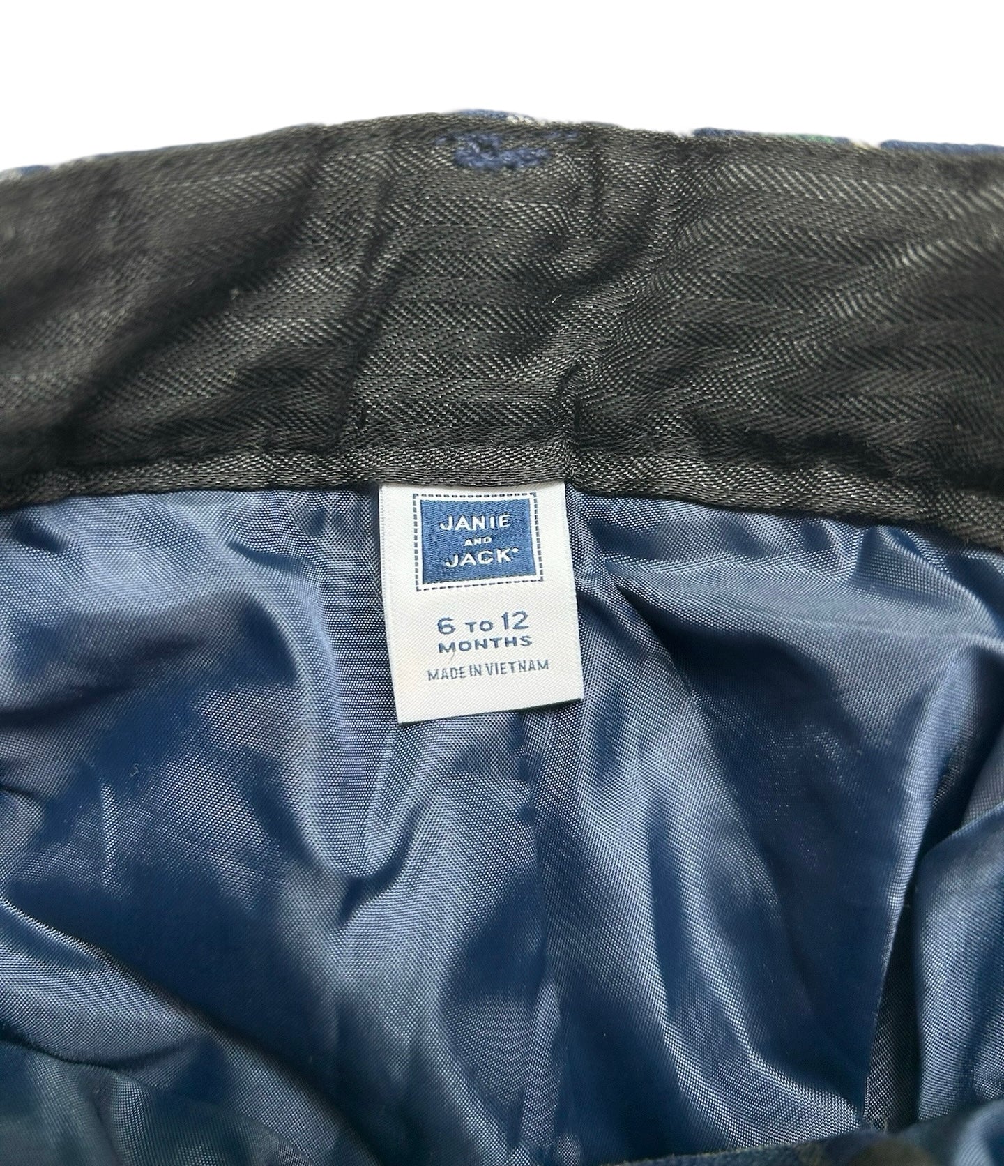 6M-12M Janie & Jack Tartan Plaid Trousers Navy / Green Boy’s.