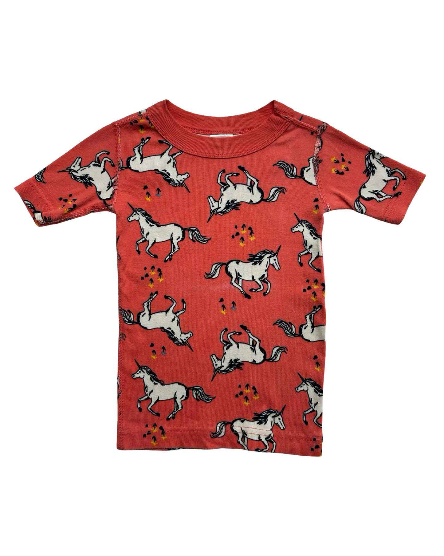 4T Toddlers Girls Hanna Andersson Short John’s Unicorns 🦄 PJs Set 2 Piece Organic Cotton