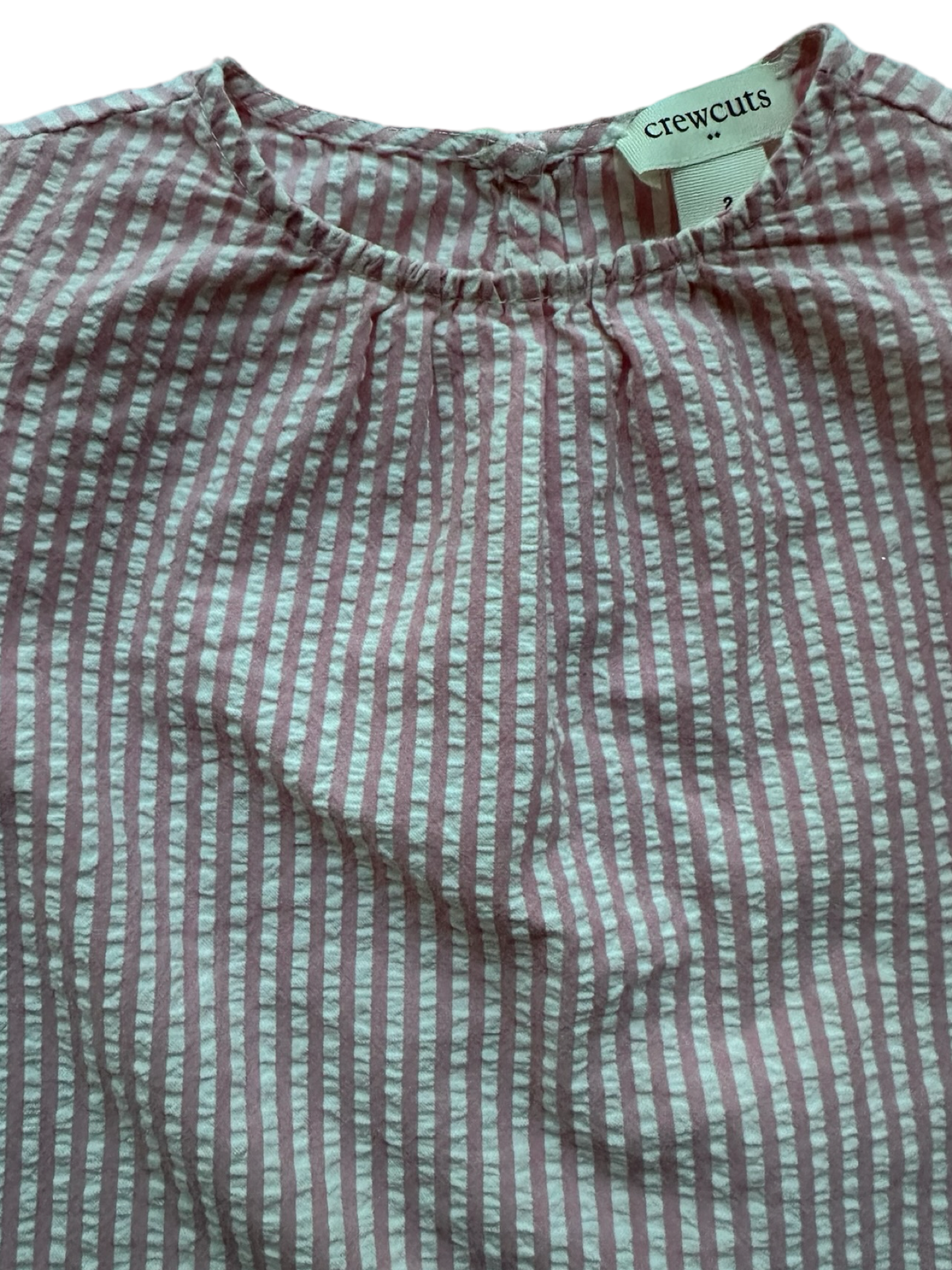 2T Toddler Girls Crewcuts Striped Short Sleeve Ruffle Boho Blouse