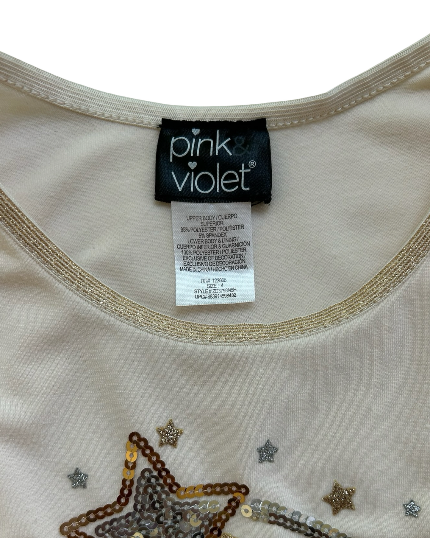 4T Toddler Girl Pink & Violet Stars Tutu Sequin Dress