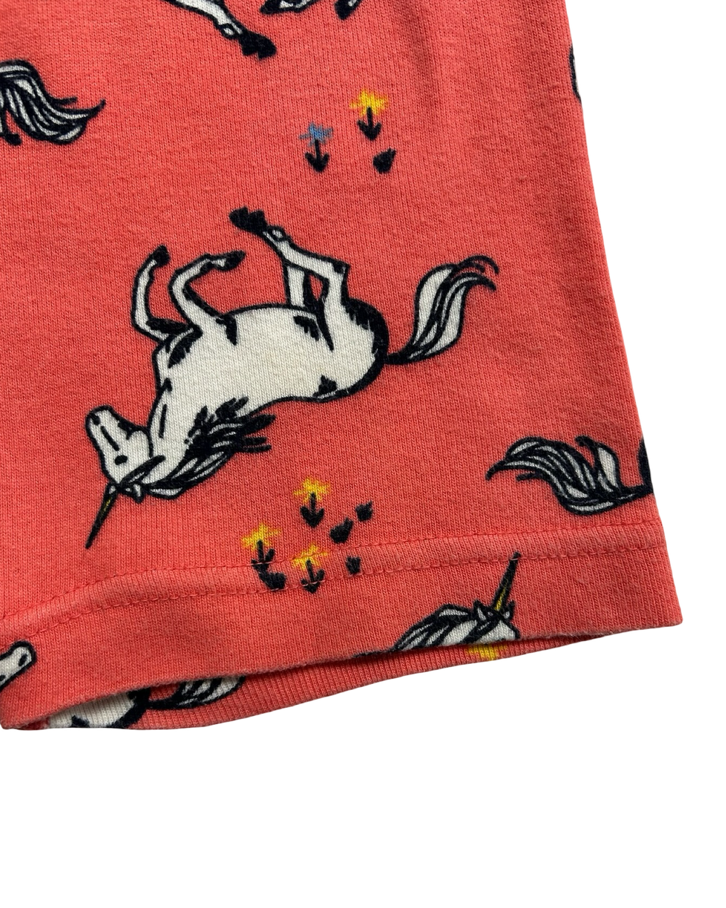 4T Toddlers Girls Hanna Andersson Short John’s Unicorns 🦄 PJs Set 2 Piece Organic Cotton