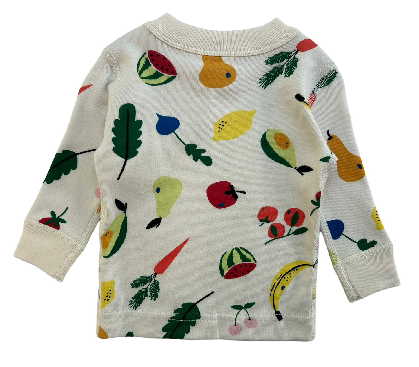 0M-3M Hanna Andersson Baby Girls Fruits / Veggies Print Long Sleeve Pajamas 2 Pieces Set. NWT