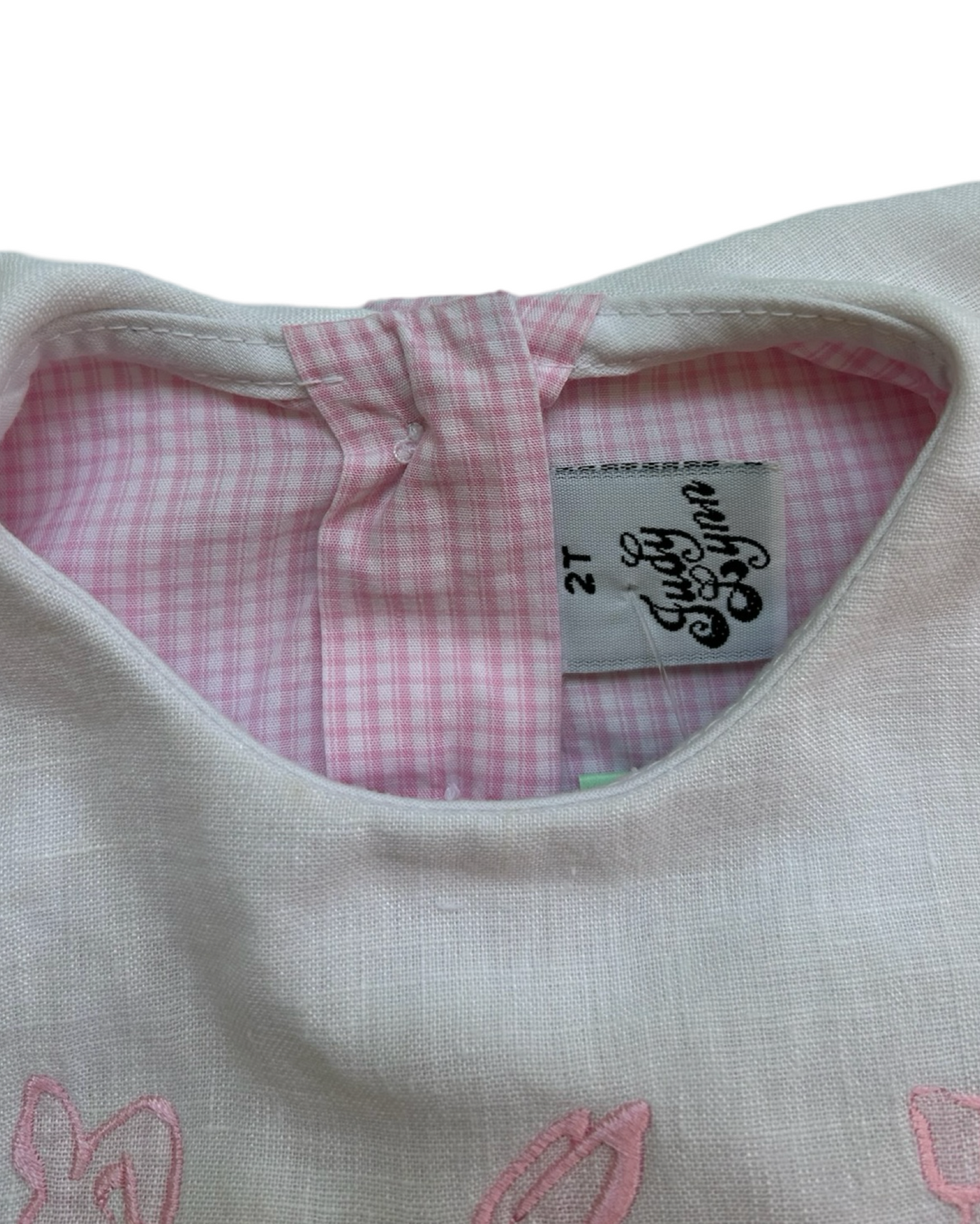 2T Toddler Girl Pink Gingham Judy Lynn Easter Bunny Dress