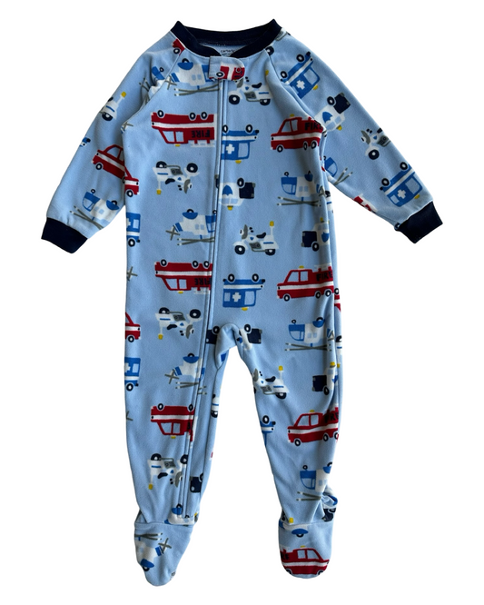 24M Baby Boys Carters Fleece Cars Footed PJs Sleeper.
