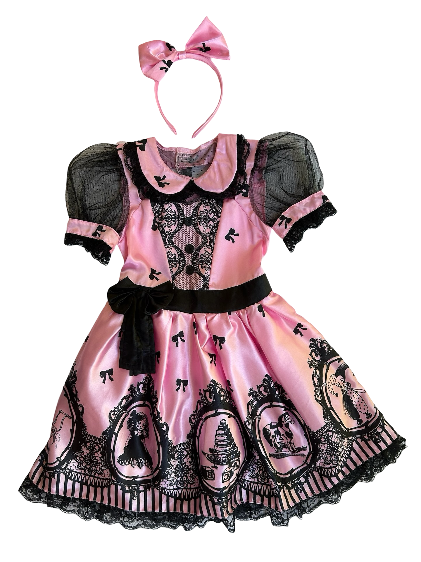 4T /5T / 6x Girls Small Hyde And Eek! Pink Wicked Wind-Up Doll Steampunk Halloween Costume