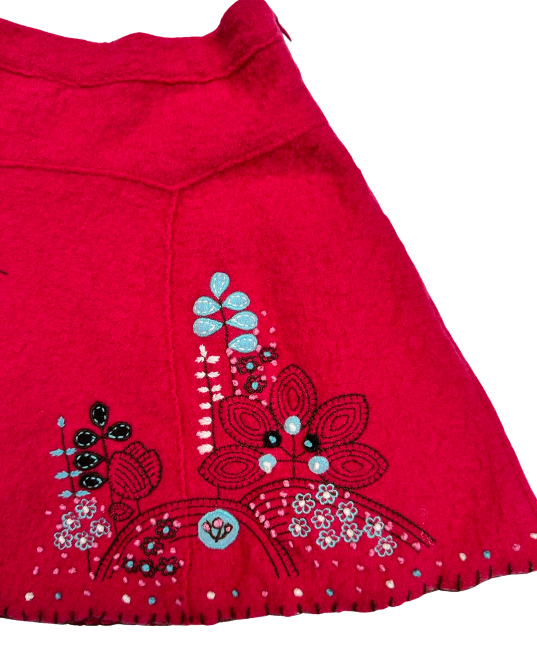 4T Toddler Girl DPAM Pink Wool Embroidered Vest and Matching Skirt