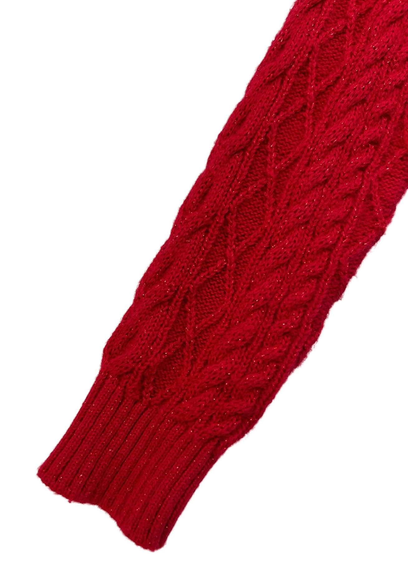 2T Toddler Girl American Girl Crew Neck Knit Ruffled Skirt Pullover Red Cable Knit Sweater Dress