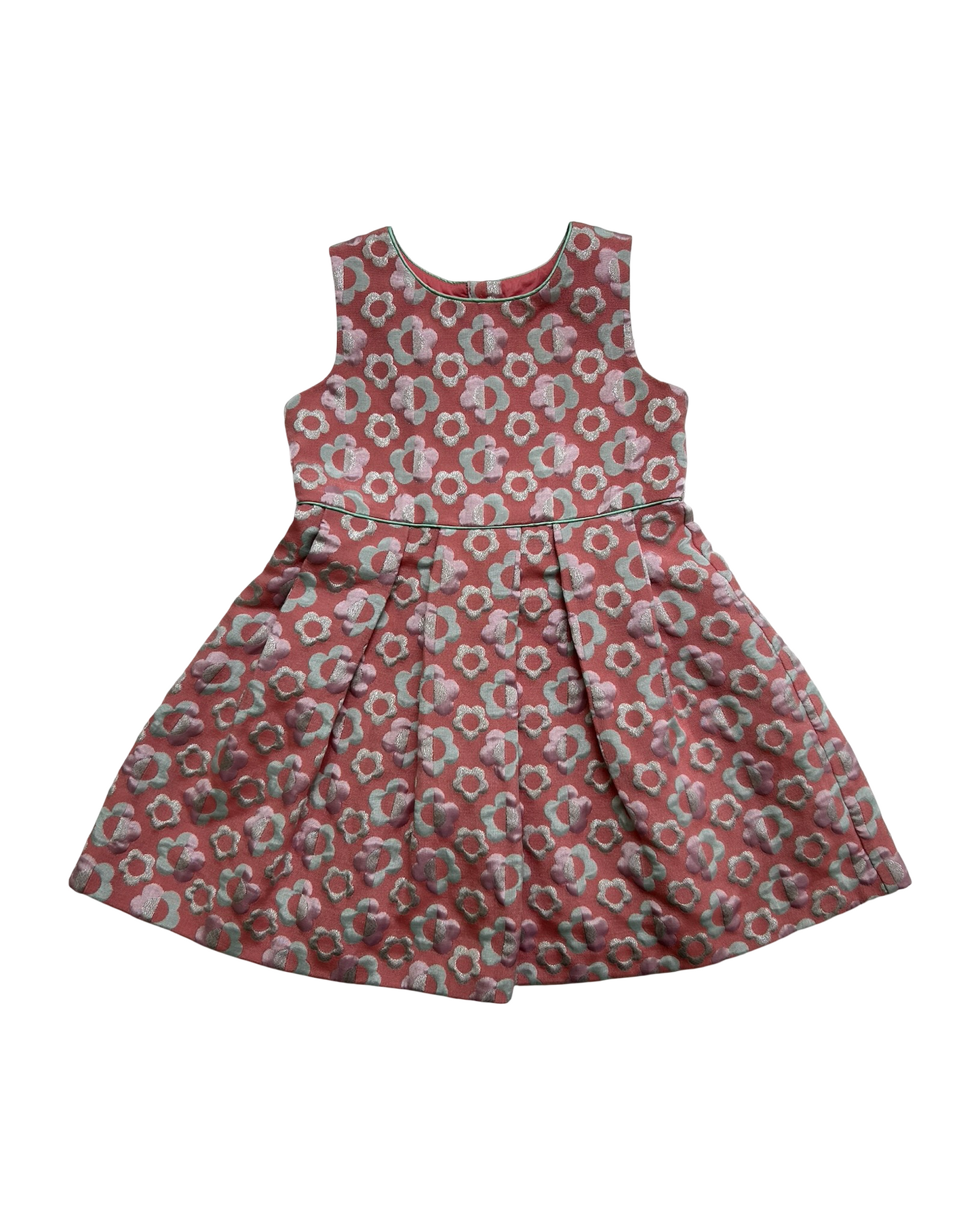 4T Toddlers Girls Cat & Jack Floral Pink / Silver Holiday Dress Sleeveless.
