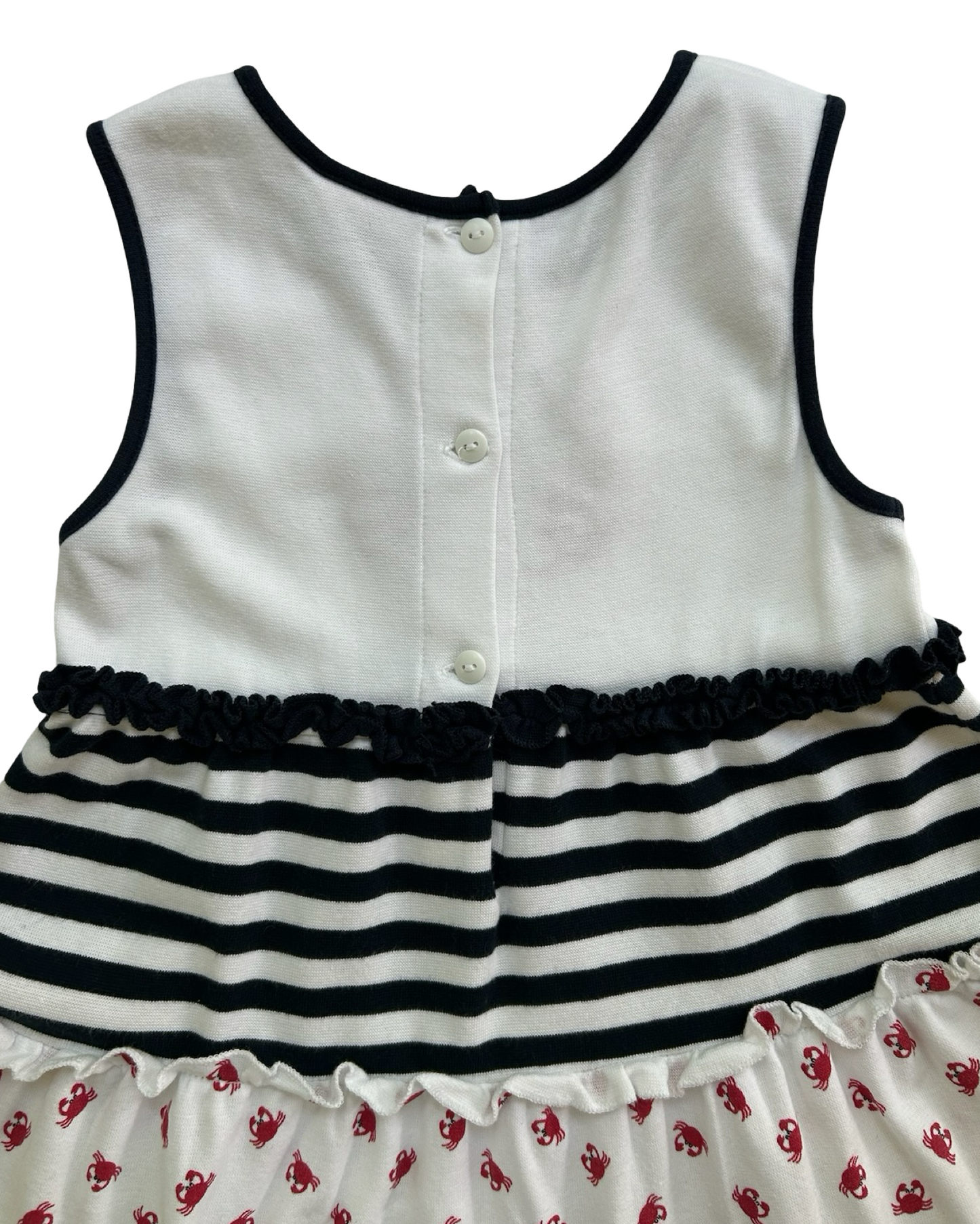 4T  Toddlers Girls Luigi Kids Striped Crab Appliqué Dress.